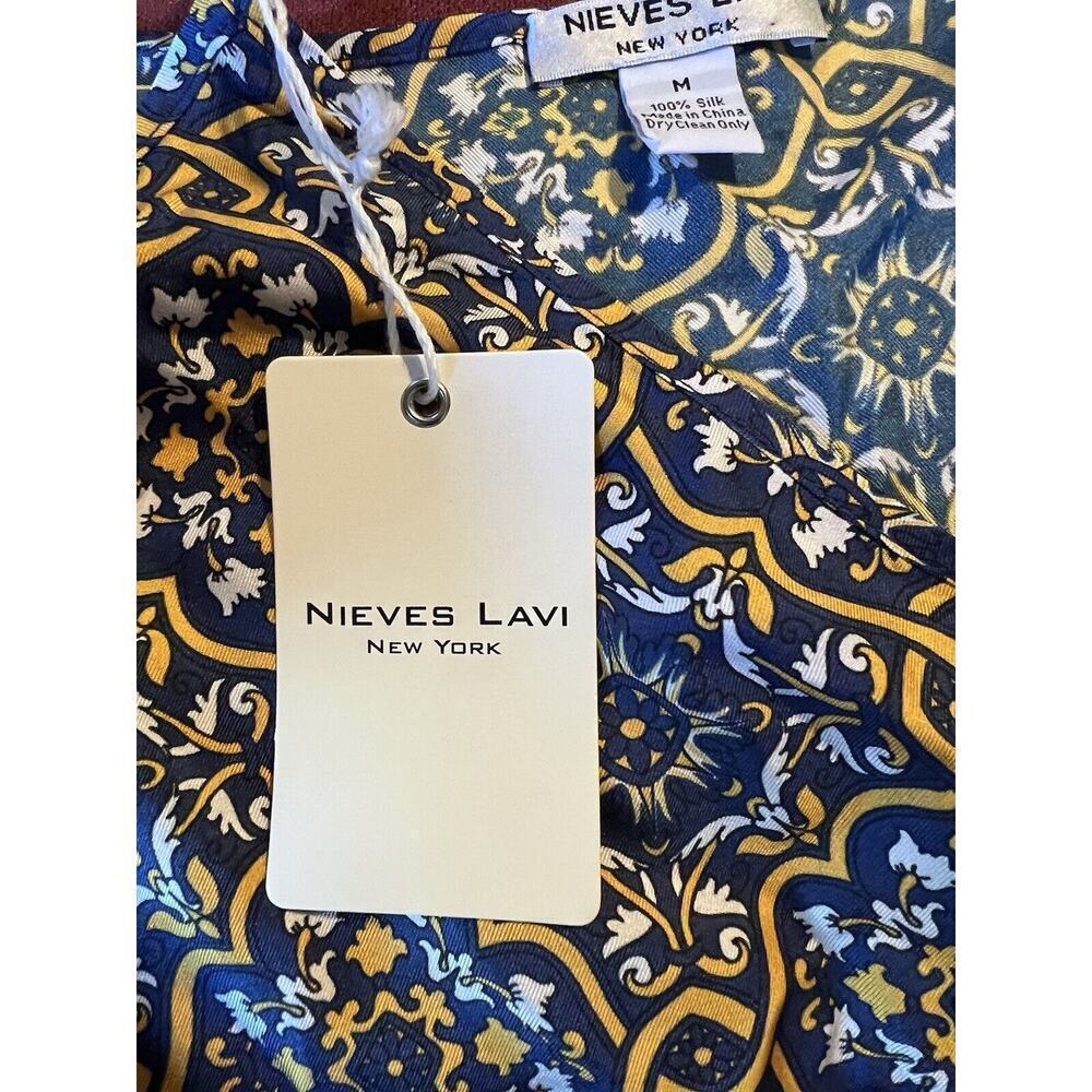 Nieves Lavi Sleeveless Top Women Anthropologie Sz M New Azulejo 100% Silk Cami - Picture 4 of 8